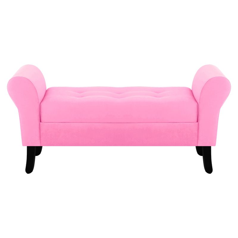 BODEVIR - Banqueta Baul Lua 2C Felpa 20 Rosado