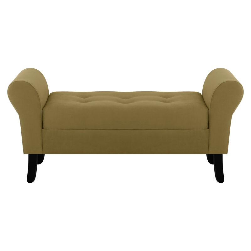 BODEVIR - Banqueta Baul Lua 2C Felpa 20 Verde Musgo