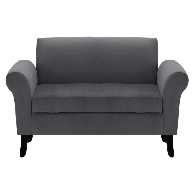 BODEVIR - Banqueta Baul+Respaldo Lua 2C Felpa 20 Gris