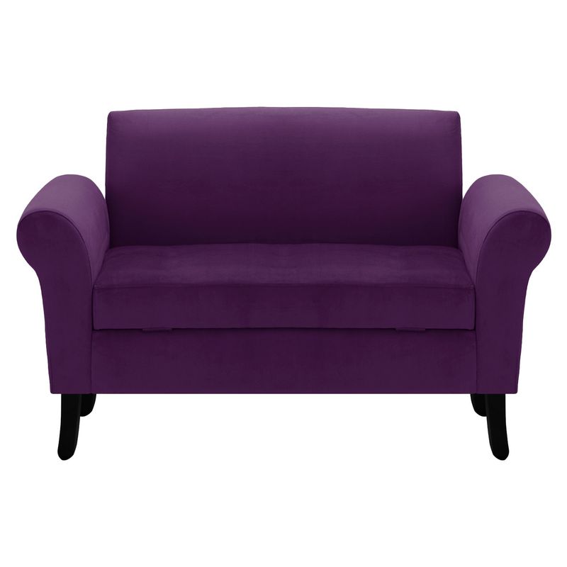 BODEVIR - Banqueta Baul+Respaldo Lua 2C Felpa 20 Morado