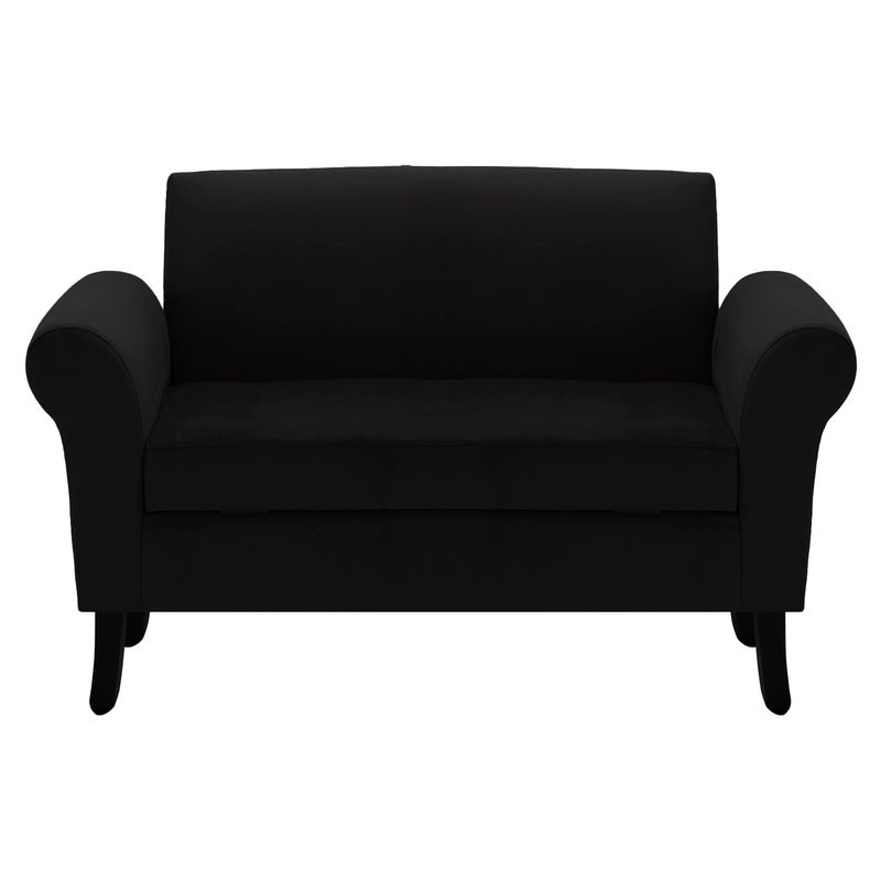 BODEVIR - Banqueta Baul+Respaldo Lua 2C Felpa 20 Negro