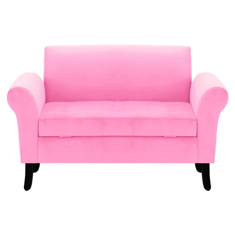 BODEVIR - Banqueta Baul+Respaldo Lua 2C Felpa 20 Rosado