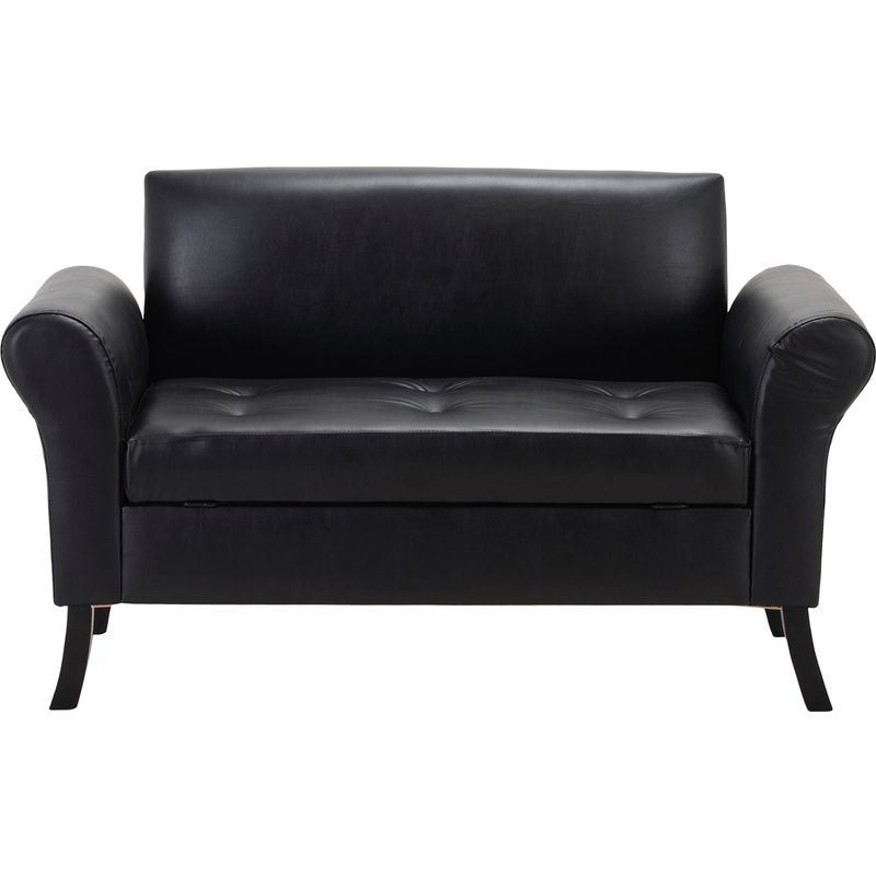BODEVIR - Banqueta Baul+Respaldo Lua 2C PU 20 Negro