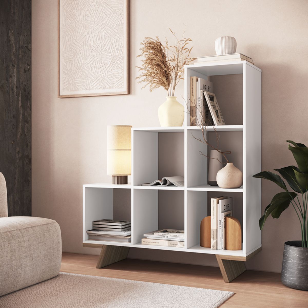 BE DESIGN - Estante Con 6 Espacios Blanco Nobu