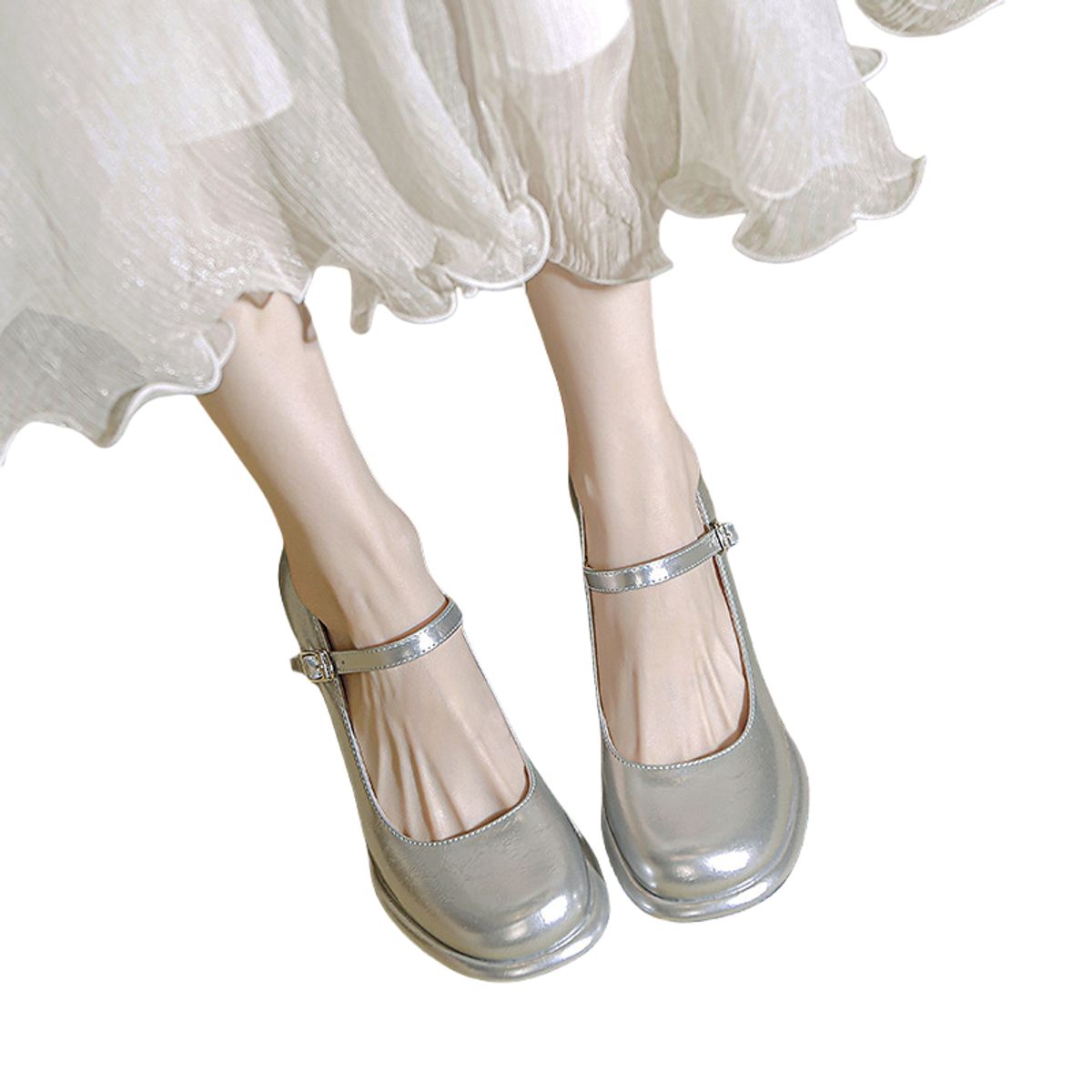 TIOZONEY - Zapatos de tacón con hebilla para mujer