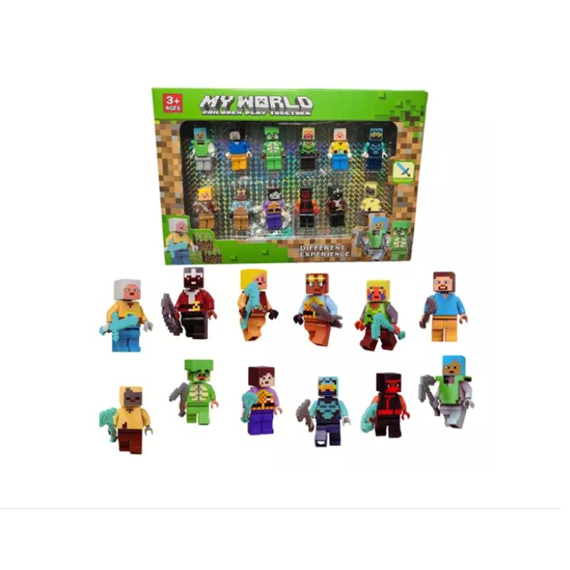 GENERICO - Set Minecraft Figuras Armables Juguetes Accesorios Bloques
