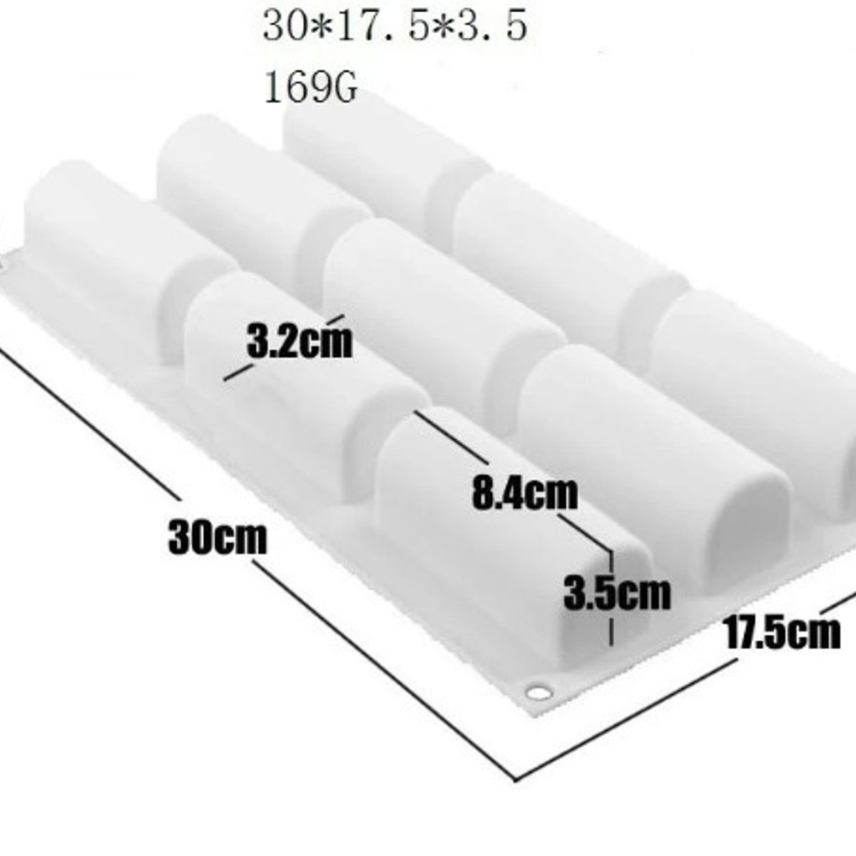 GENERICO - Molde Silicona 9 Cilindros, Twinkie Biscocho Galletas Champaña Hielo