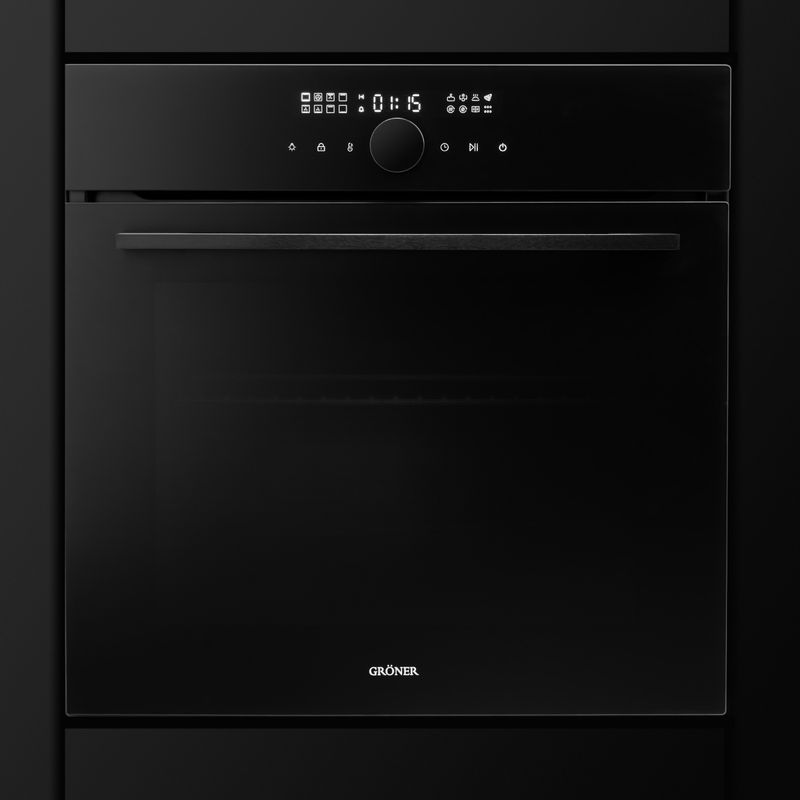 GRONER - Horno Eléctrico Empotrable Gröner Air Fry Black Matte 16F 76L