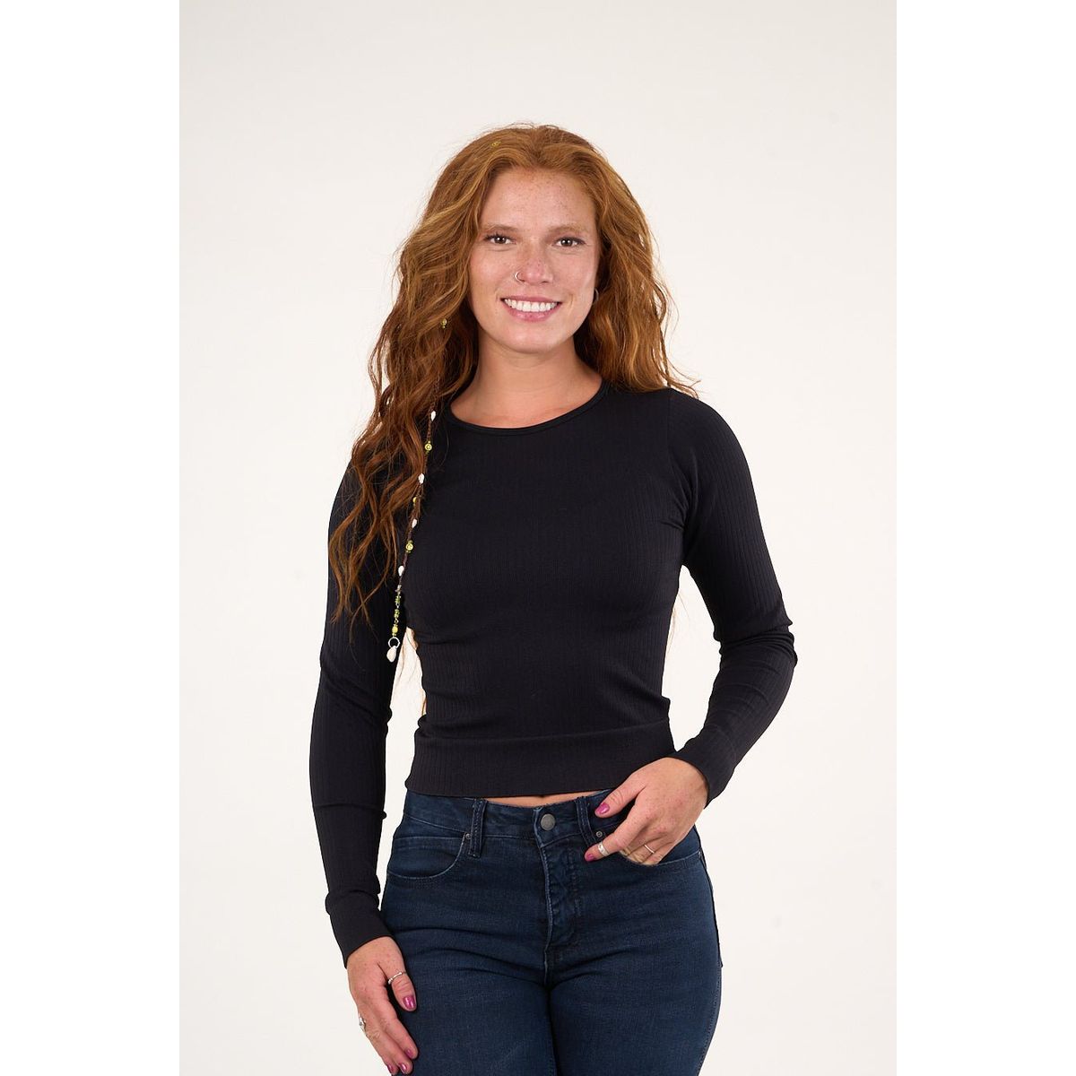 POLEMIC - Top elasticado manga larga Negro VW1771 Polemic