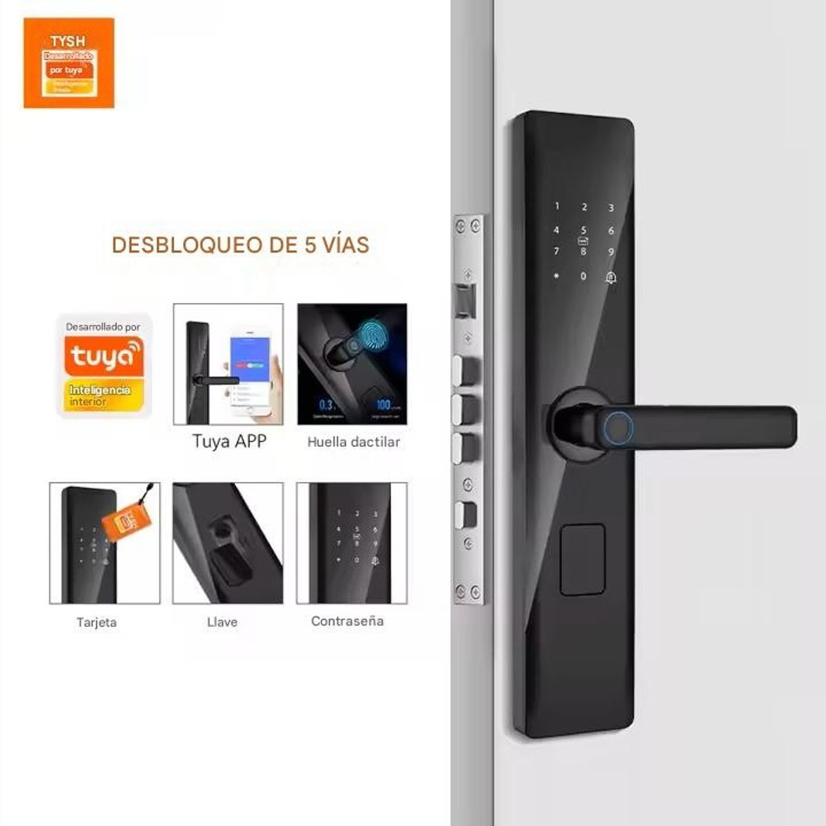 GENERICO - Cerradura Digital LWB31 THYS Negro piano
