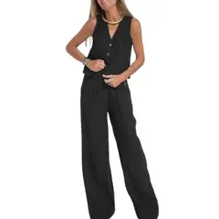 TIOZONEY - Blazer vest y pantalones casuales para mujeres Traje