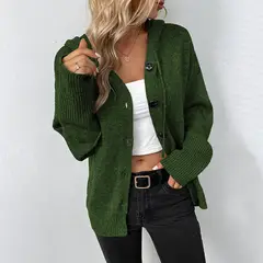 TIOZONEY - Chaleco con botones mujer - Verde