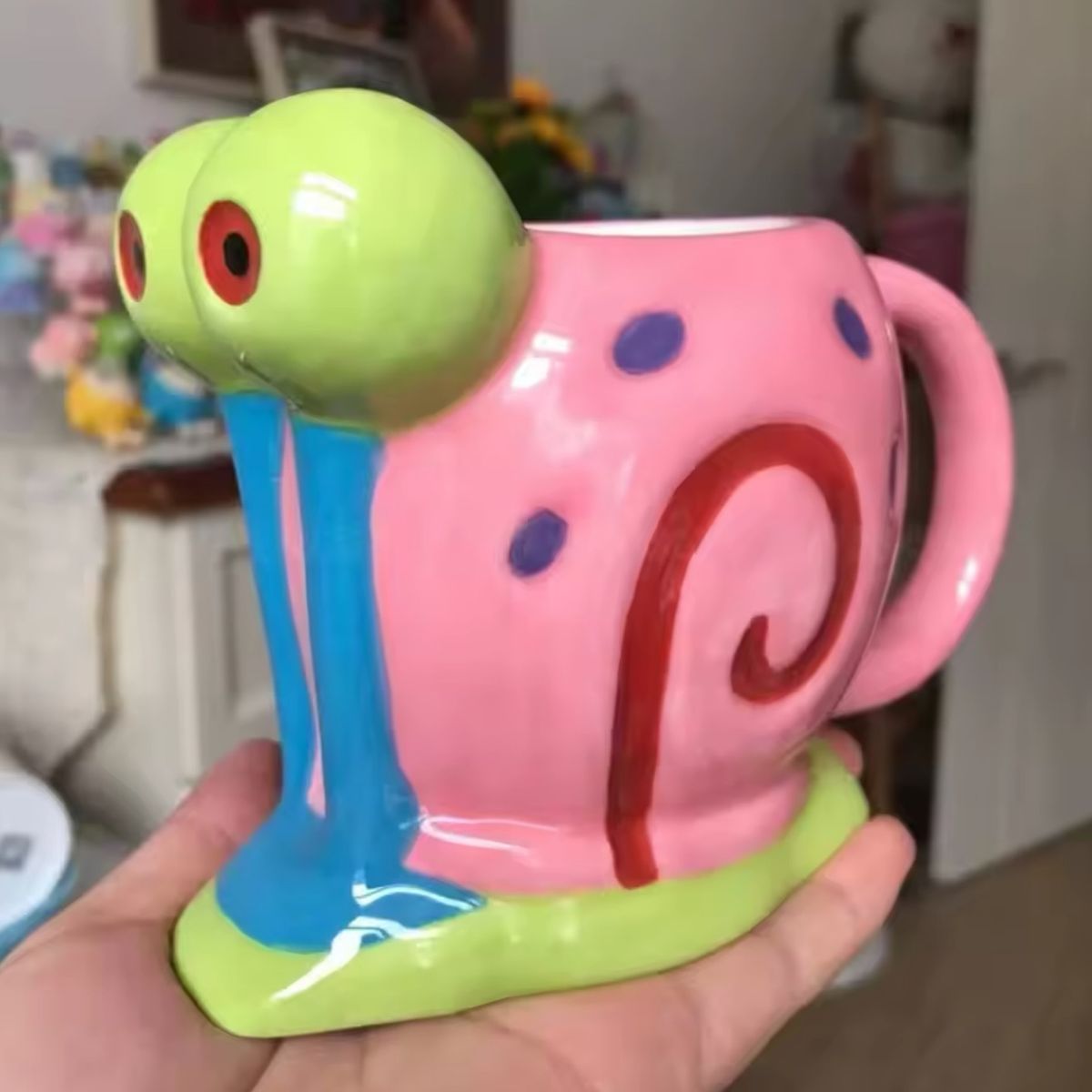 GENERICO - Taza Tazón 3D cerámica  Gary Bob Esponja.