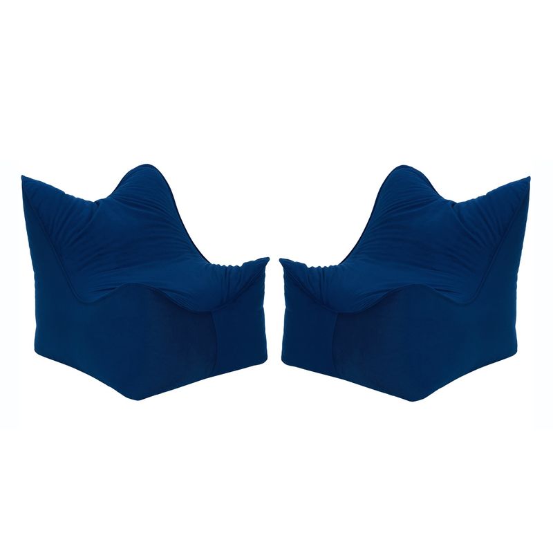 BODEVIR - Set Pouf Potter 1C Felpa Azul Marino