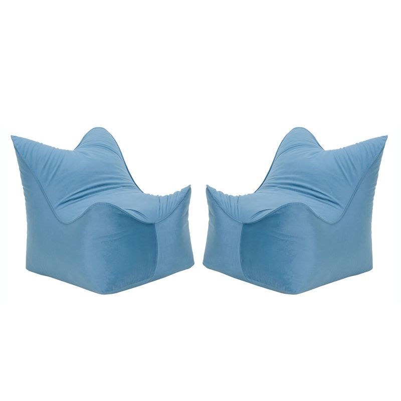 BODEVIR - Set Pouf Potter 1C Felpa Azul Petroleo
