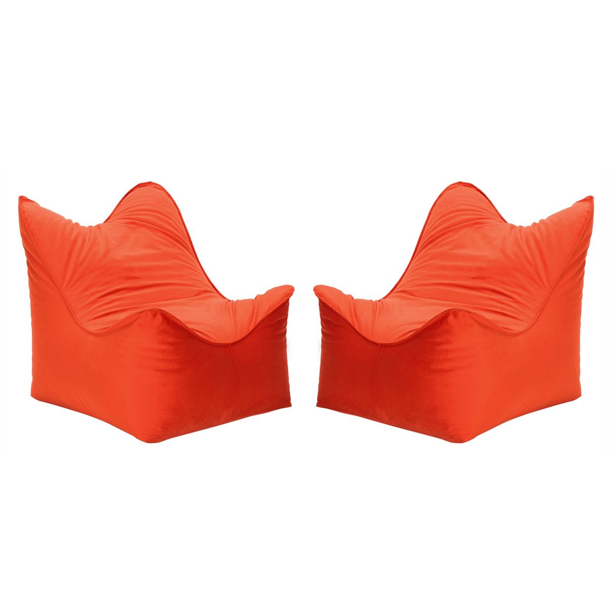 BODEVIR - Set Pouf Potter 1C Felpa Naranjo