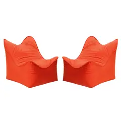 BODEVIR - Set Pouf Potter 1C Felpa Naranjo