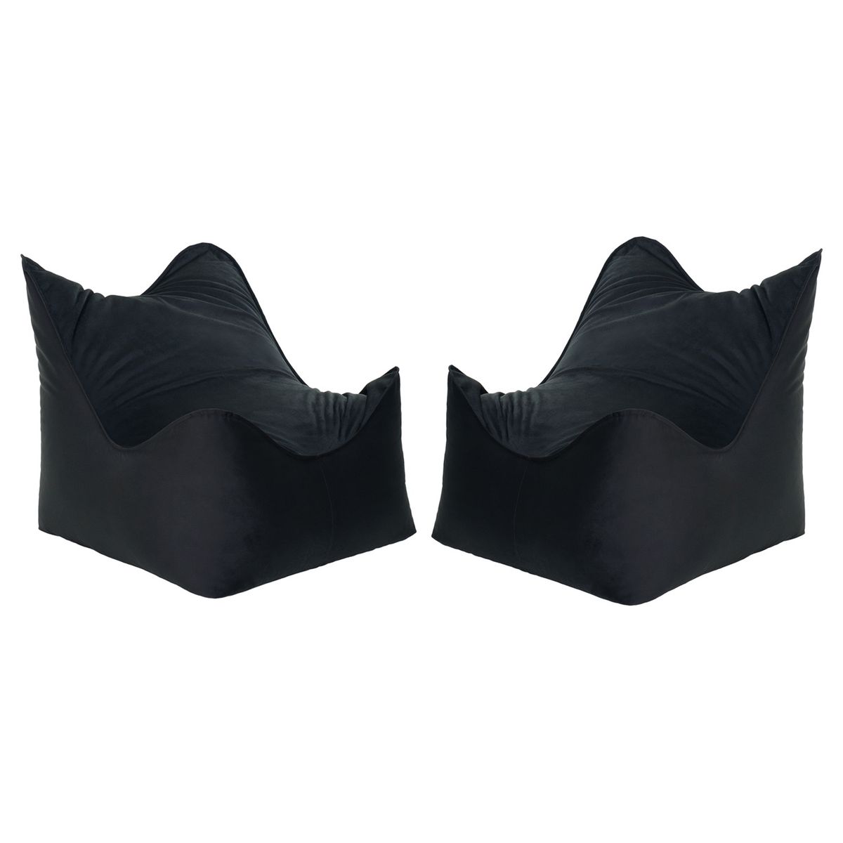 BODEVIR - Set Pouf Potter 1C Felpa Negro