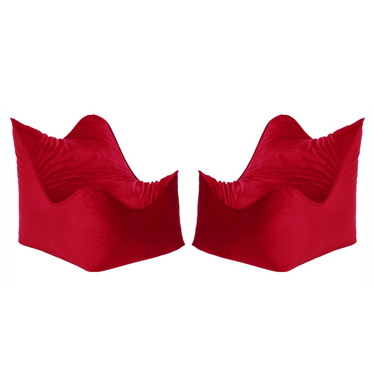 BODEVIR - Set Pouf Potter 1C Felpa Rojo