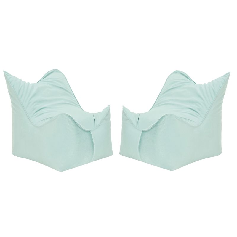 BODEVIR - Set Pouf Potter 1C Felpa Verde Agua