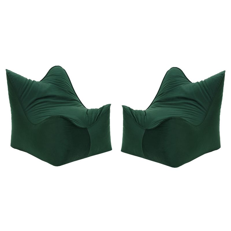 BODEVIR - Set Pouf Potter 1C Felpa Verde Botella