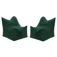 BODEVIR - Set Pouf Potter 1C Felpa Verde Botella