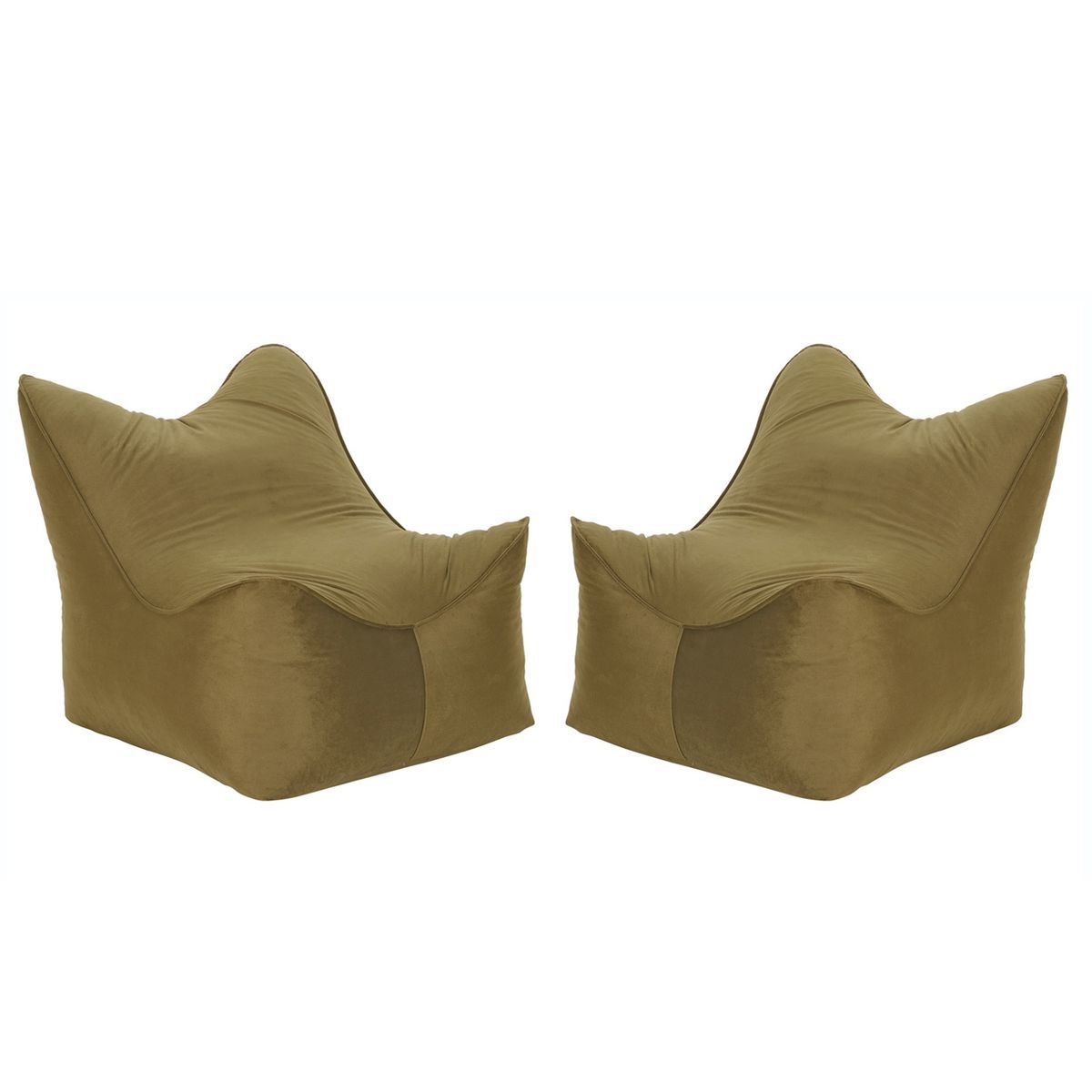 BODEVIR - Set Pouf Potter 1C Felpa Verde Musgo