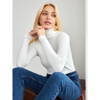 Imagen 2 del producto Sweater De Cuello Alto Mujer - Naranjo