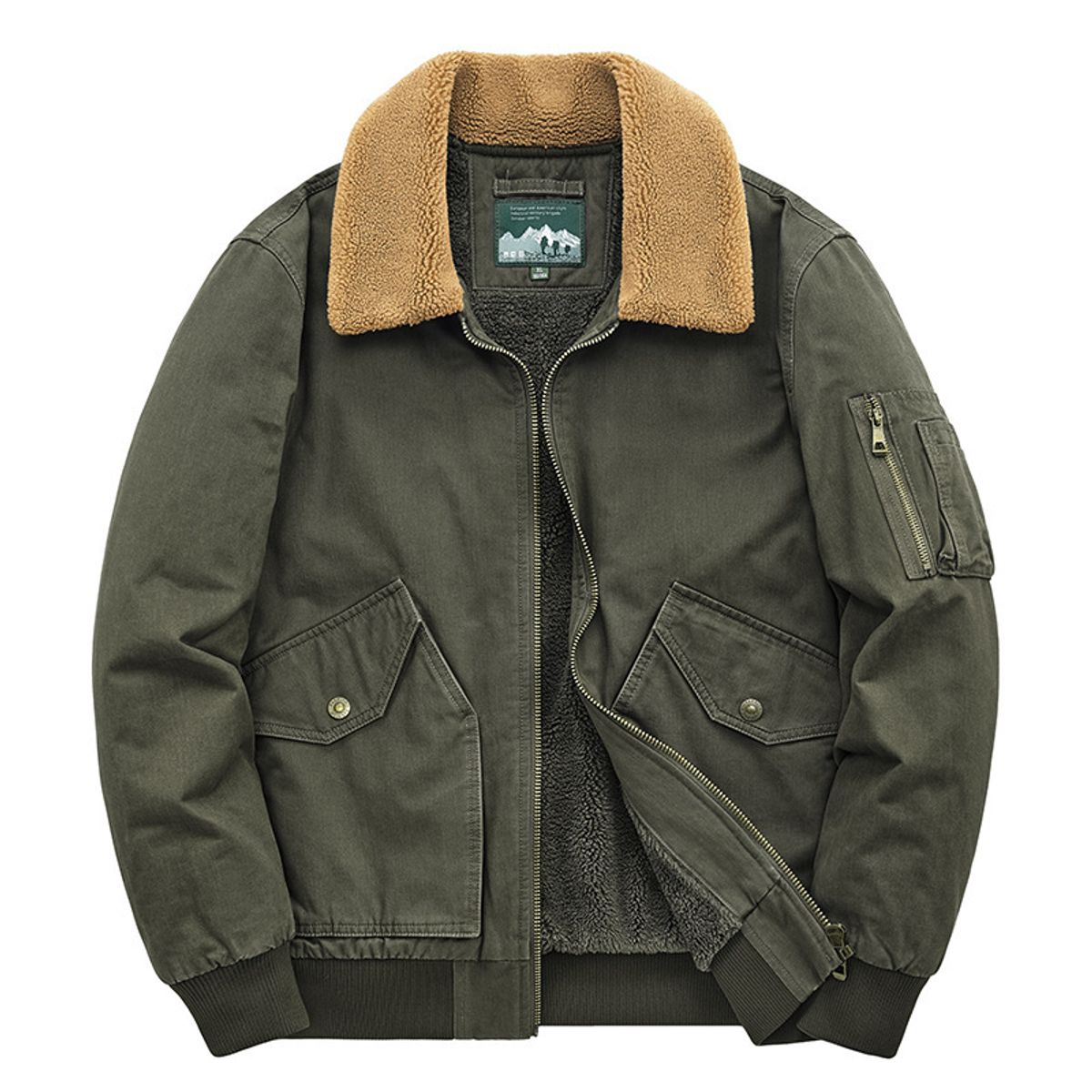 TIOZONEY - Chaqueta gruesa con gorro para hombre