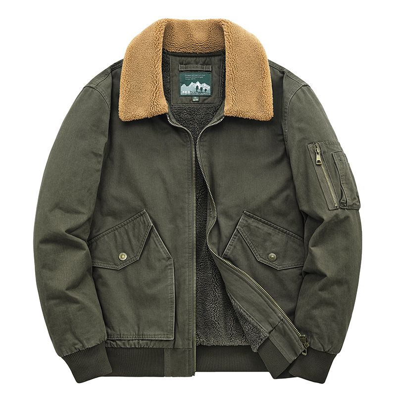 TIOZONEY - Chaqueta gruesa con gorro para hombre