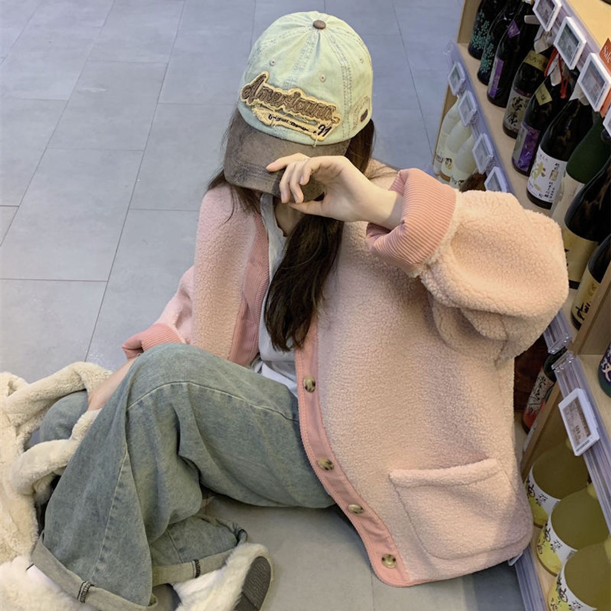 TIOZONEY - Chaqueta de manga larga para mujer - Azul