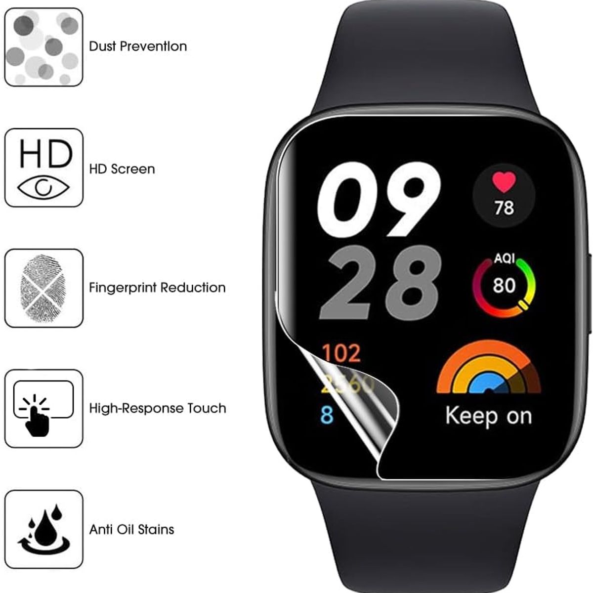 GENERICO - Kit Lamina Hidrogel Para Xiaomi Redmi Watch 5 Active (6 Un)