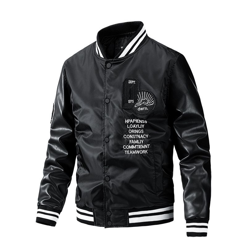 TIOZONEY - Chaqueta de béisbol para hombre - Negro