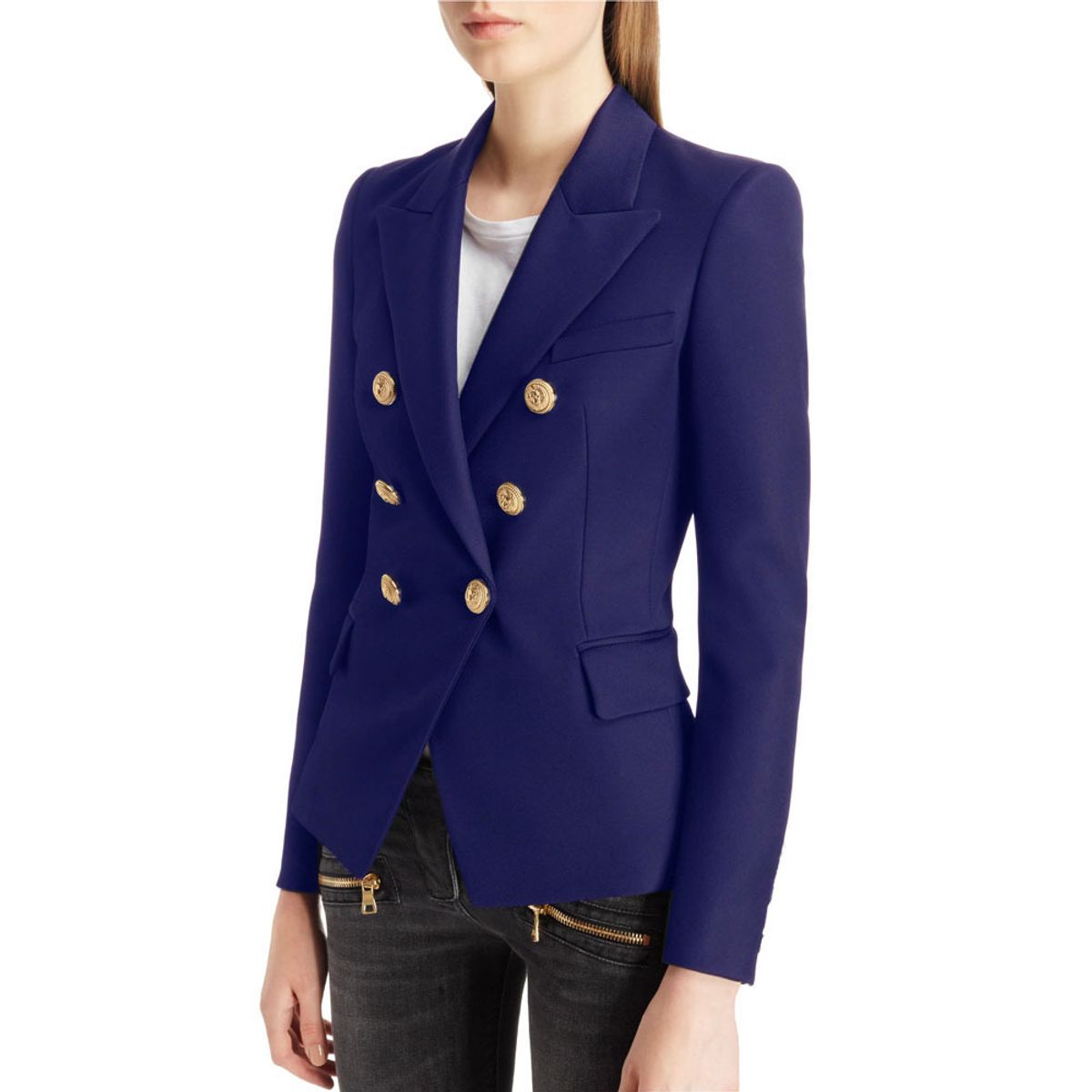 TIOZONEY - Blazer para Mujer - Azul