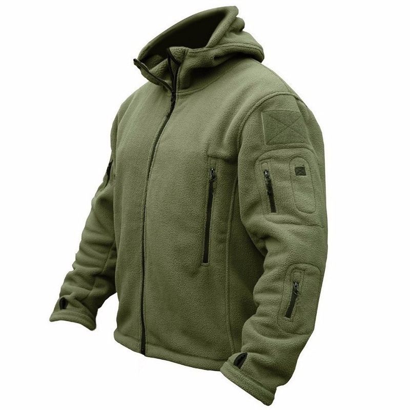 TIOZONEY - Abrigo de capucha térmica para hombres - Verde