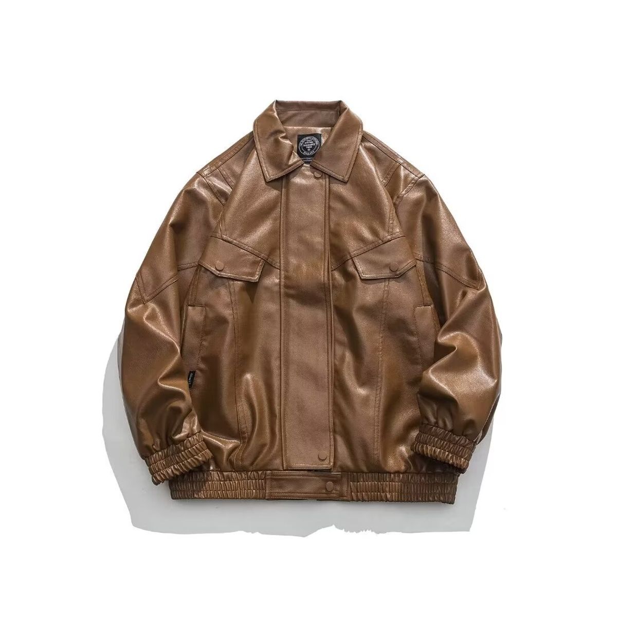 TIOZONEY - Chaqueta de locomotora para hombres - Marrón