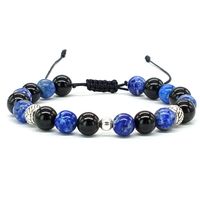 Pulsera Turmalina Negra Lapislázuli y Plata para Protección