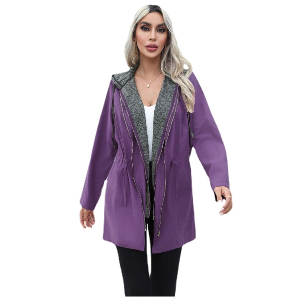 TIOZONEY - Chaqueta Mujer - Morado