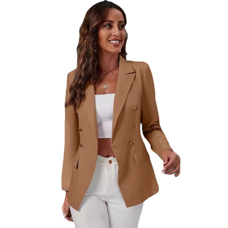 TIOZONEY - Blazer para Mujer - Marrón