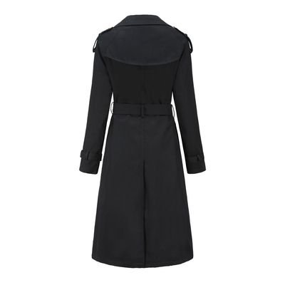 Imagen 2 del producto Abrigo largo tipo gabardina para mujer - Negro