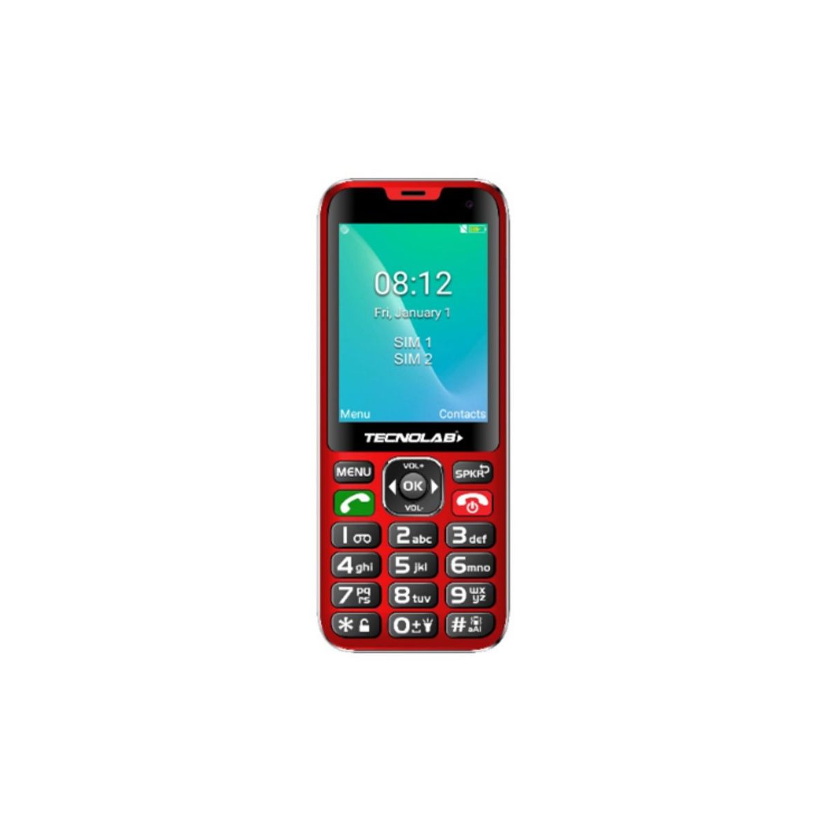 TECNOLAB - Celular Senior 4g Dual Sim Color Rojo - SC
