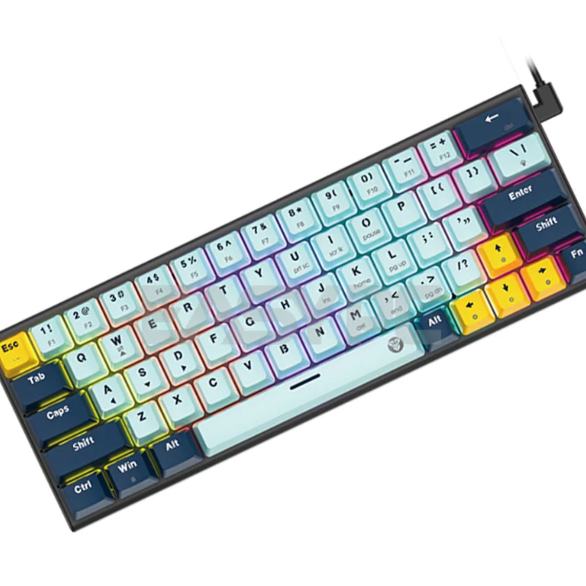 FANTECH - Teclado Gamer - Fantech ATOM63 RGB Sky Blue Edition - 60% - RGB