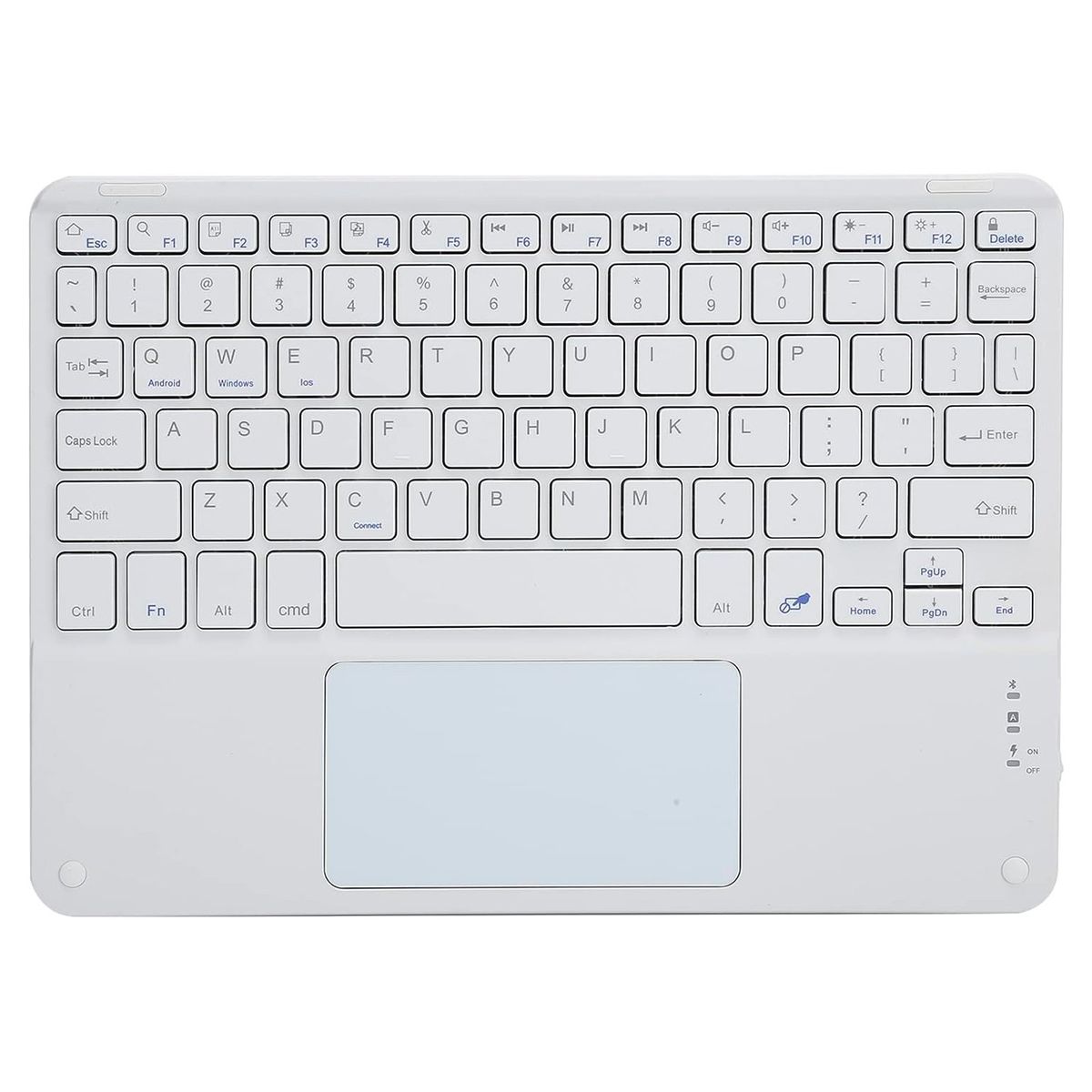 MOTOMO - Teclado Inalambrico Bluetooth Touchpad Español Recargable Blanco