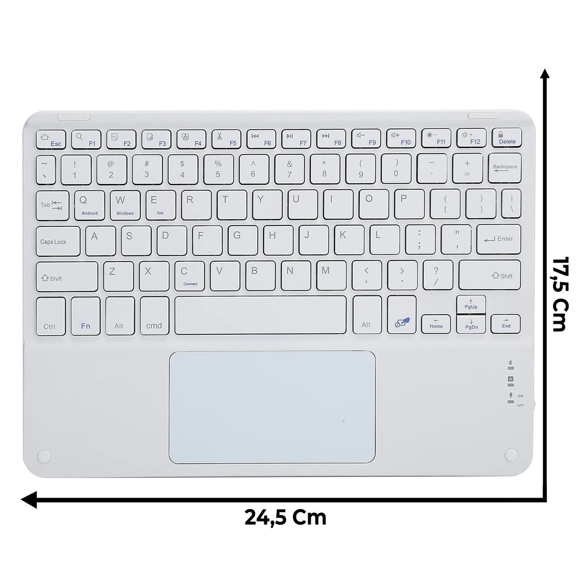 MOTOMO - Teclado Inalambrico Bluetooth Touchpad Español Recargable Blanco