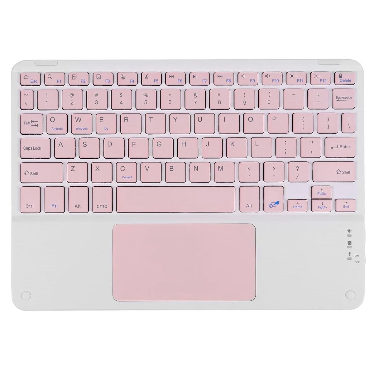 MOTOMO - Teclado Inalambrico Bluetooth Touchpad Español Recargable Rosa