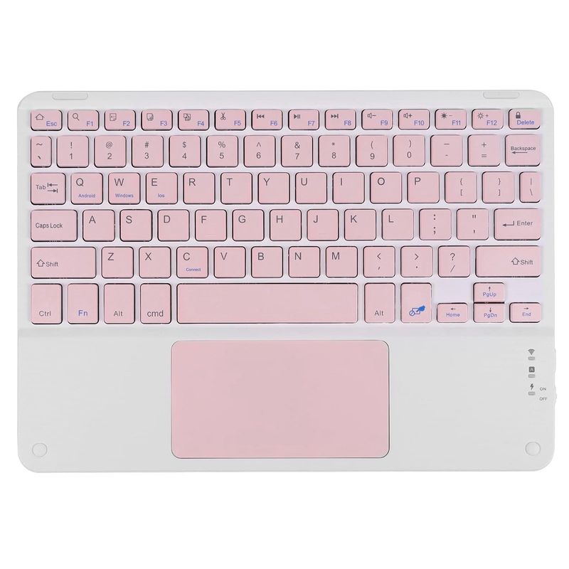 MOTOMO - Teclado Inalambrico Bluetooth Touchpad Español Recargable Rosa.