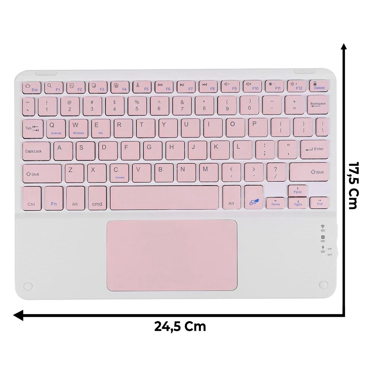 MOTOMO - Teclado Inalambrico Bluetooth Touchpad Español Recargable Rosa