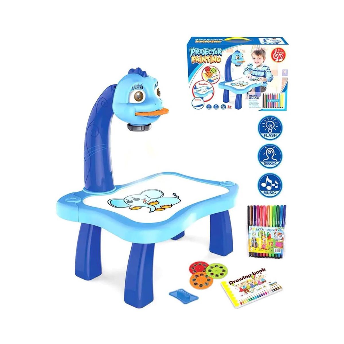 GENERICO - Mesa de Dibujo Infantil con Proyector y Música