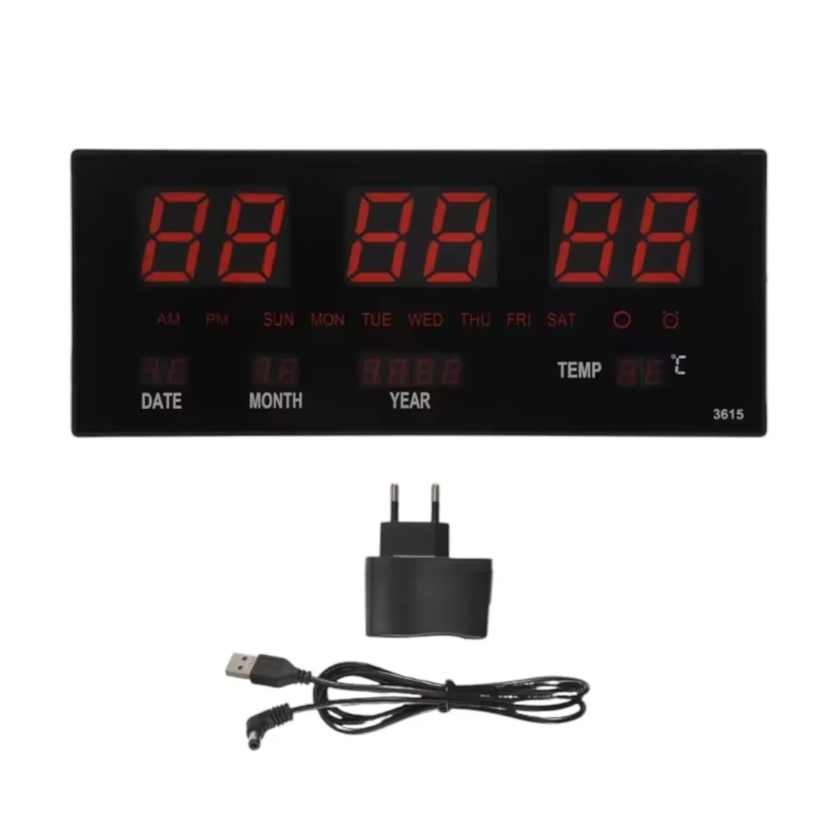 GENERICO - Reloj Electrónico con Calendario LED Reloj de Pared Digital