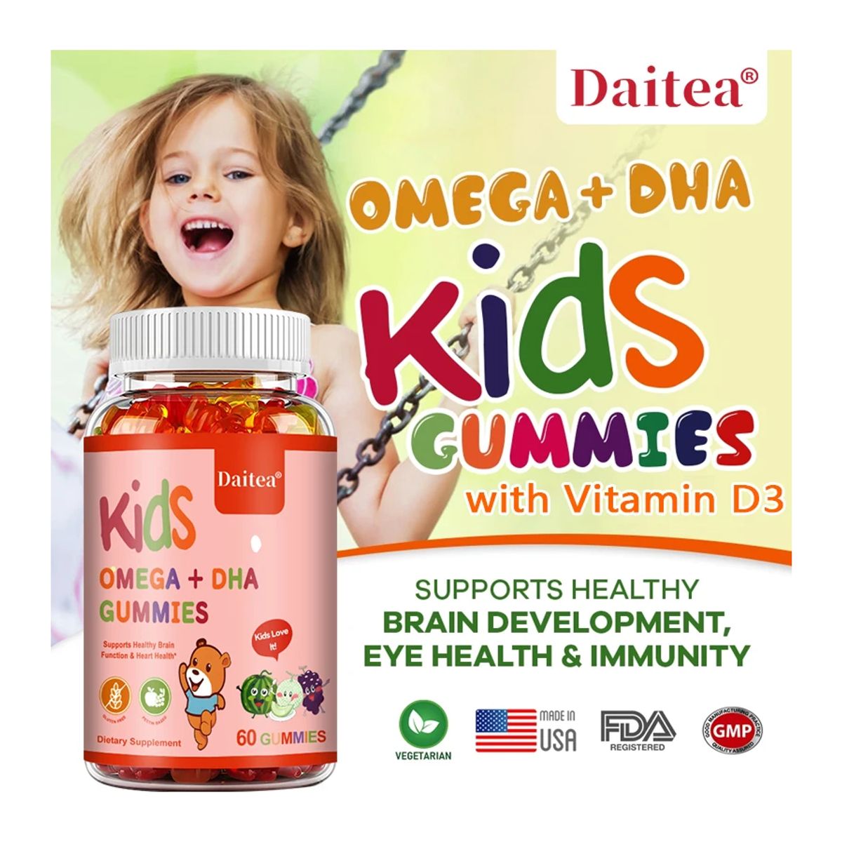 GENERICO - Kids Smart Dha Gomitas Niños Mejoran Memoria Concentracion